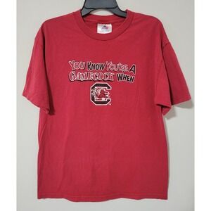 Vintage South Carolina Gamecocks T Shirt Mens Large Red NCAA Football Tee
